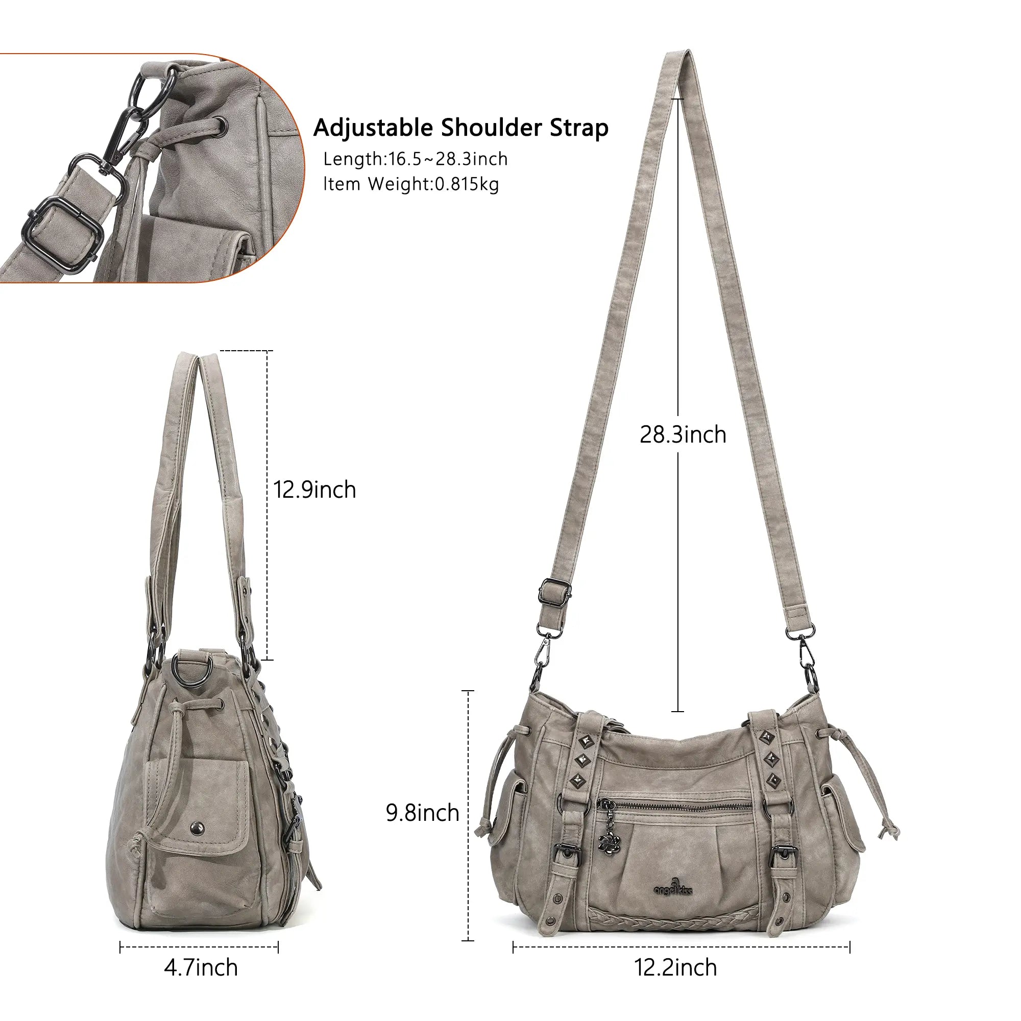 Vintage Studded Vegan Leather Everyday Bag | Custom Hardware