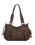 Vintage Studded Vegan Leather Everyday Bag | Custom Hardware