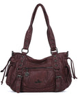 Vintage Studded Vegan Leather Everyday Bag | Custom Hardware