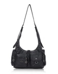 Vintage Multi-Pocket Slouchy Shoulder Bag with Utility Detail