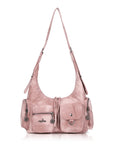 Vintage Multi-Pocket Slouchy Shoulder Bag with Utility Detail