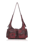 Vintage Multi-Pocket Slouchy Shoulder Bag with Utility Detail