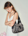 Vintage Slouchy Moto Shoulder Purse