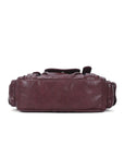 Textured Multi-Pocket Shoulder Bag with Rivet Details