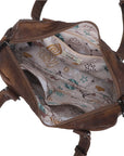 Tie-Dye Multi-Pocket Shoulder Tote Bag with Studded Zipper Details