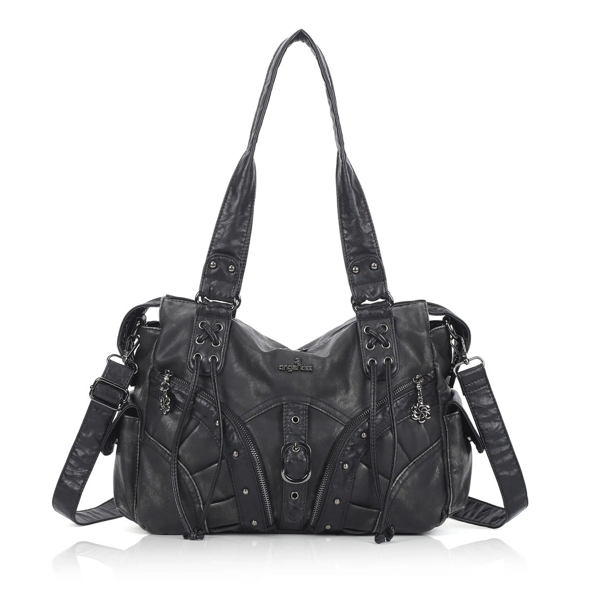 Shoulder Bag – Vintage Multi-Pocket Slouchy Design