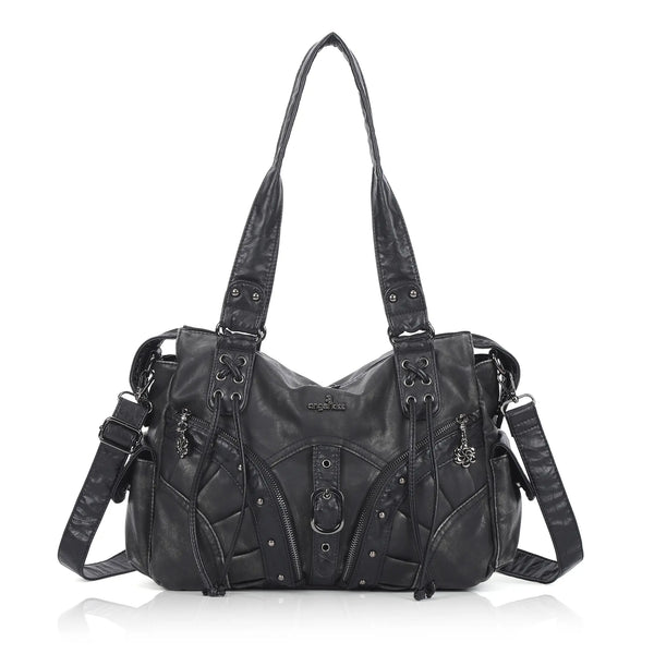 Shoulder Bag – Vintage Multi-Pocket Slouchy Design