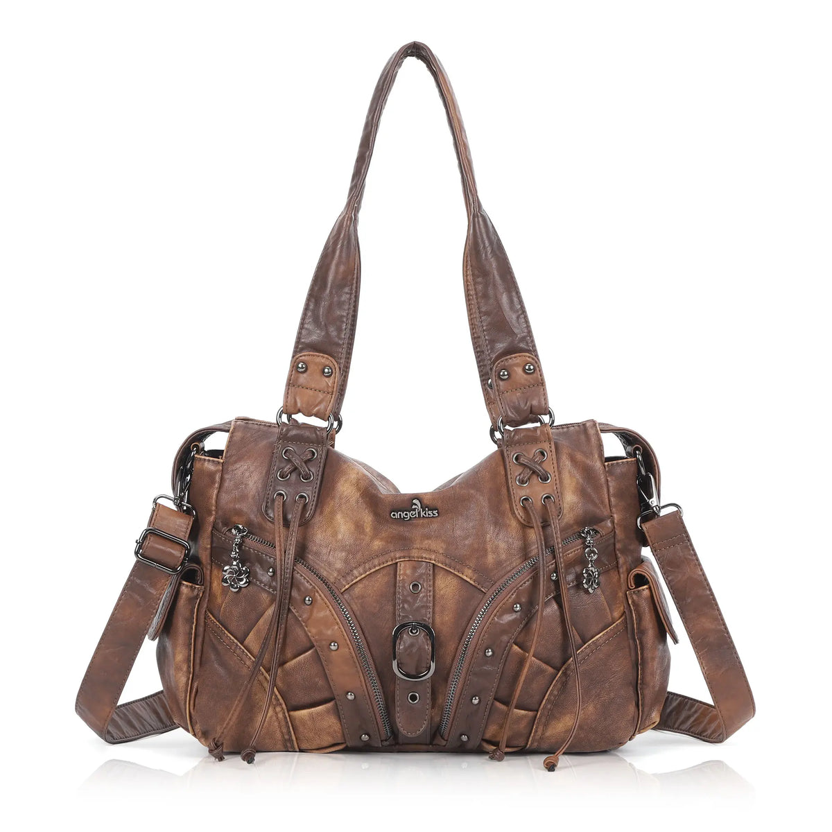 Shoulder Bag – Vintage Multi-Pocket Slouchy Design