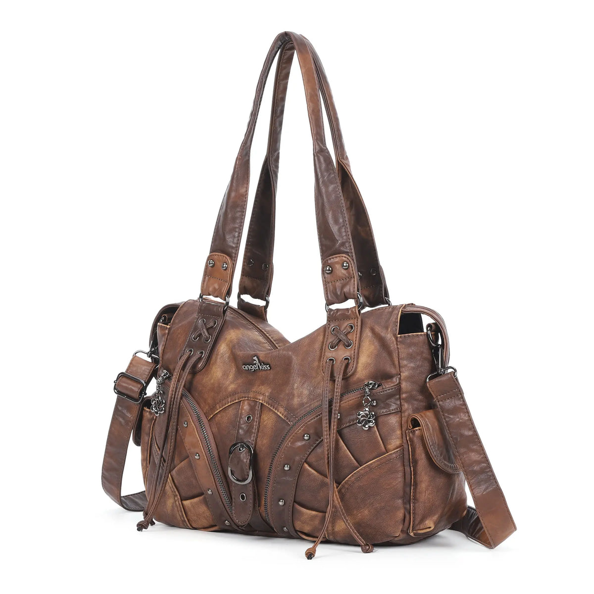 Shoulder Bag – Vintage Multi-Pocket Slouchy Design