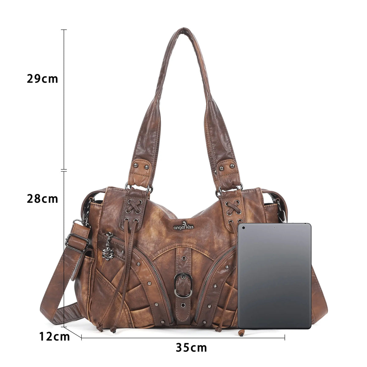 Shoulder Bag – Vintage Multi-Pocket Slouchy Design