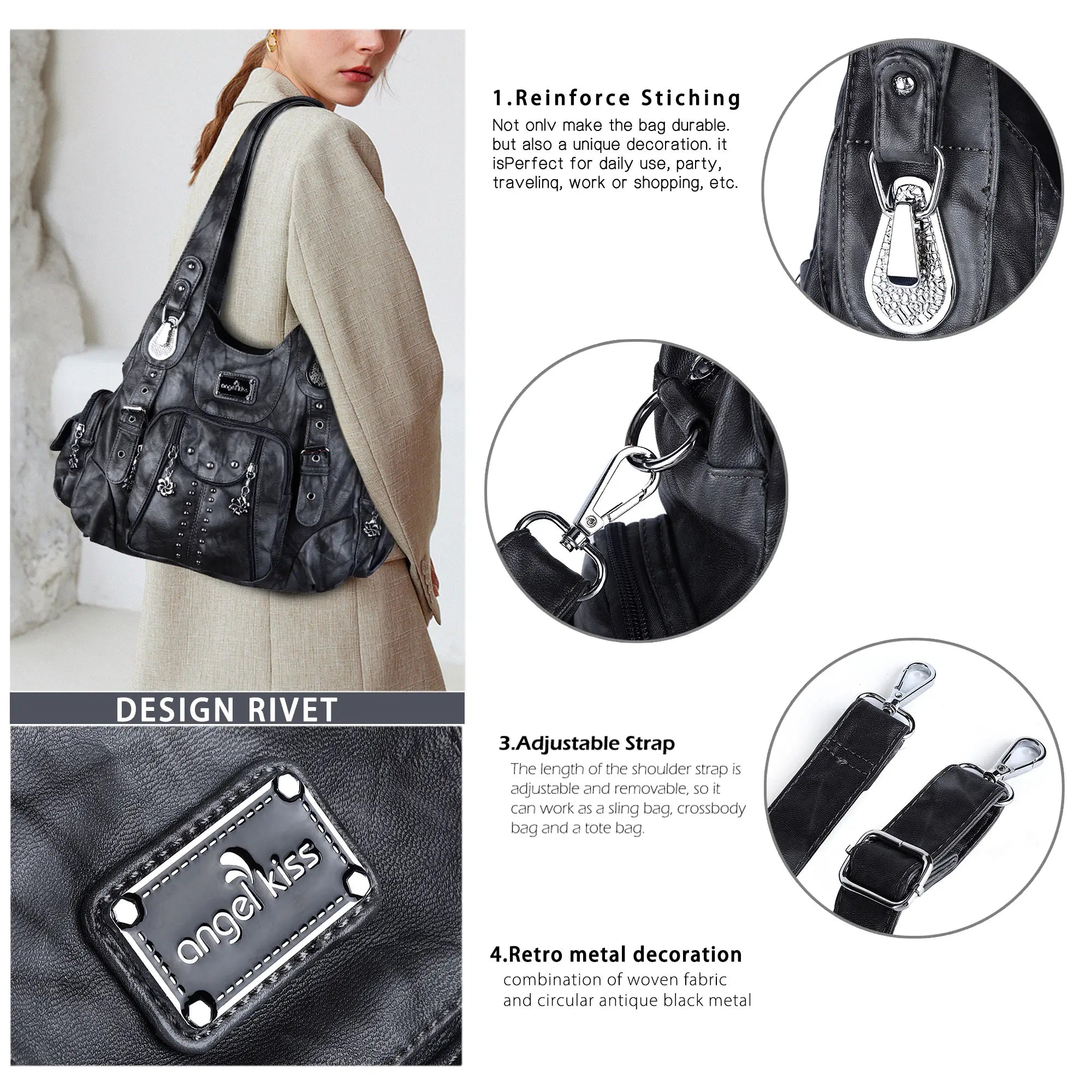 Angel Barcelo XS160199-1-8521 Black - Angel Kiss Bag Angel Barcelo XS160199-1-8521 Black - Angel Kiss Bag