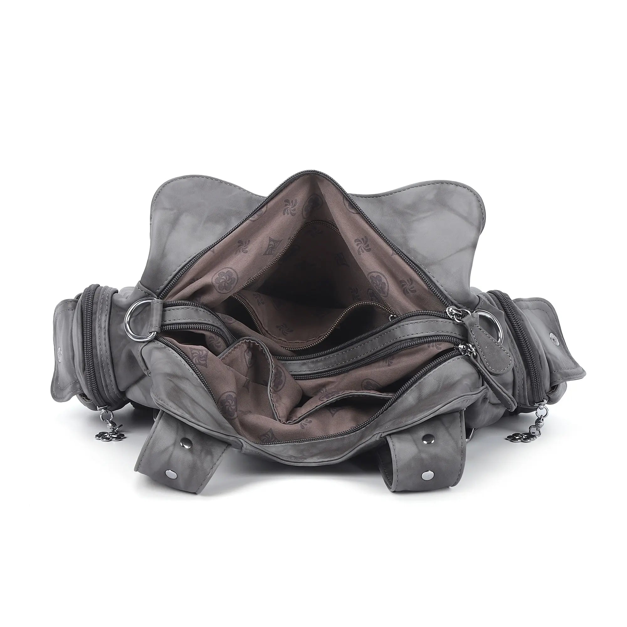 Tie-Dye Hobo Shoulder Bag with Rivet Strap Details
