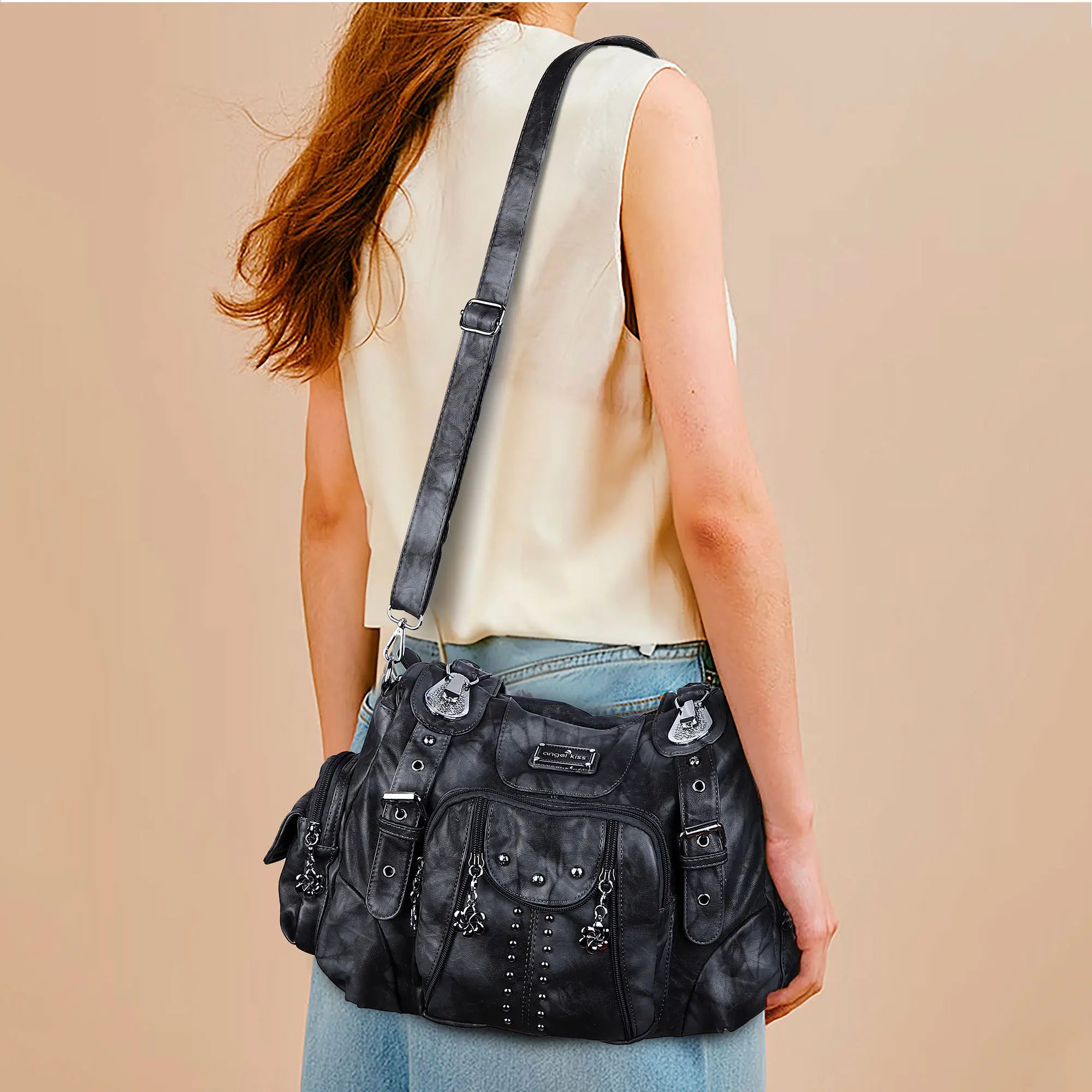 Leather Angel Barcelo Purse Angel Barcelo XS160199-1-8521 Black Angel Kiss Bag Angelkiss Bag Leather Angel Barcelo Purse Angel Barcelo XS160199-1-8521 Black Angel Kiss Bag Angelkiss Bag
