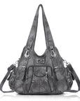 Tie-Dye Hobo Shoulder Bag with Rivet Strap Details