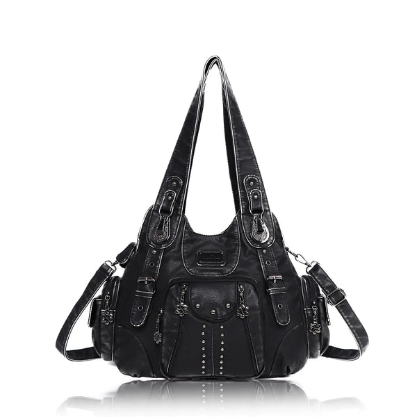 Washed vintage multi-bag shoulder bag for women