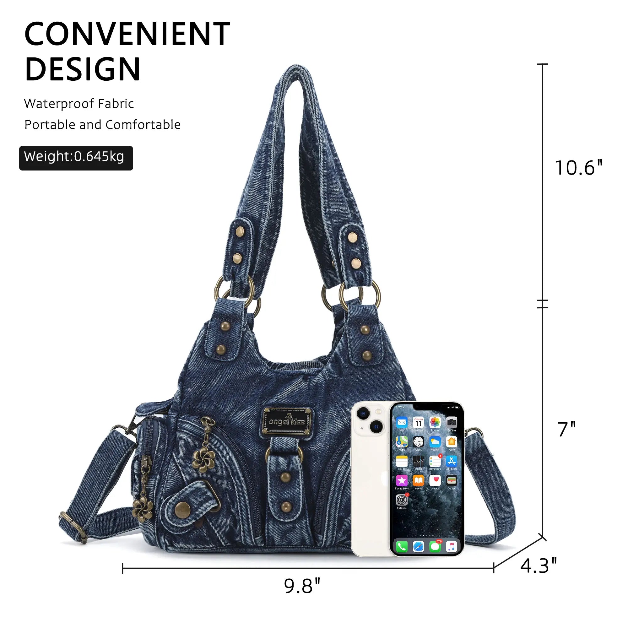 Vintage Denim Crossbody Wallet &amp; Pures