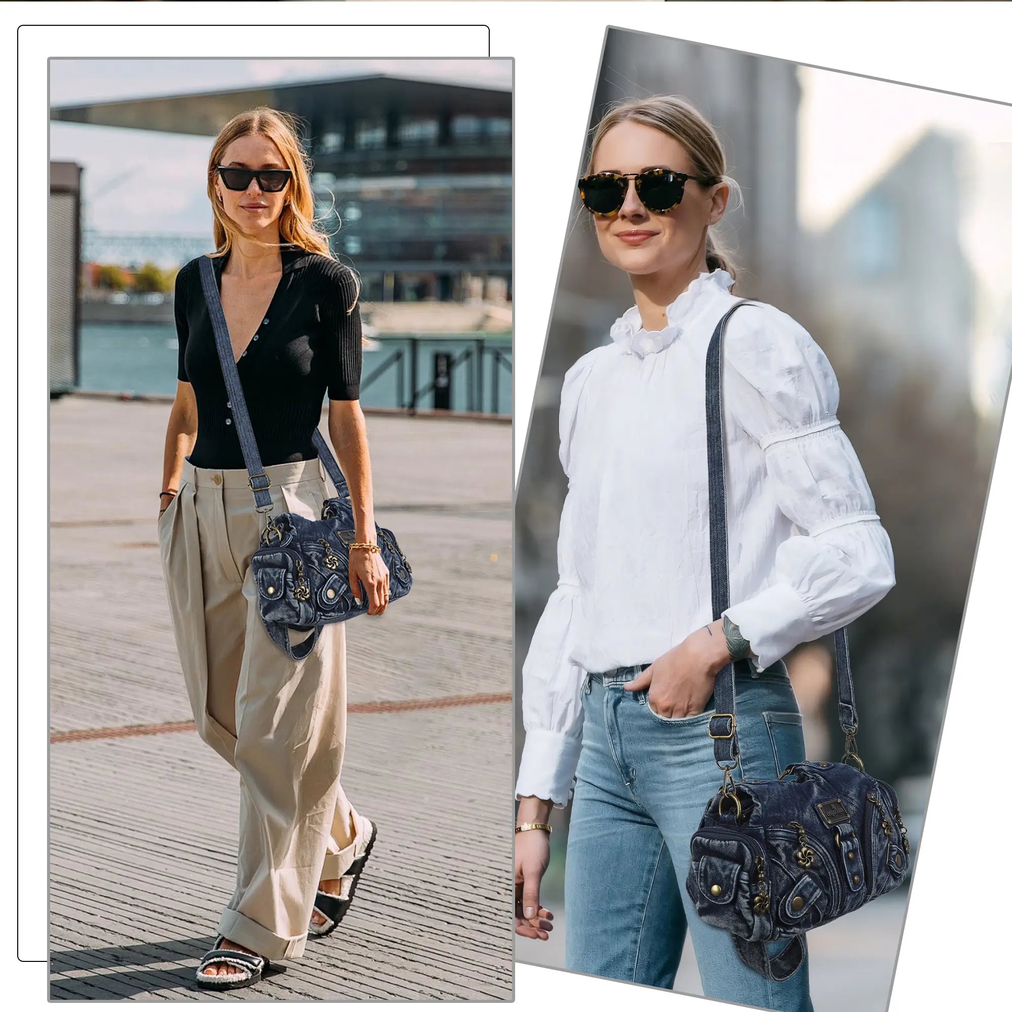 Vintage Denim Crossbody Wallet &amp; Pures