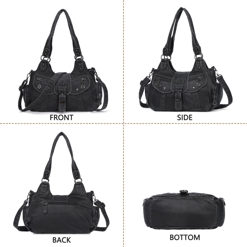 Women's retro fashion multi-compartment large capacity hobo bag | angel kiss bag