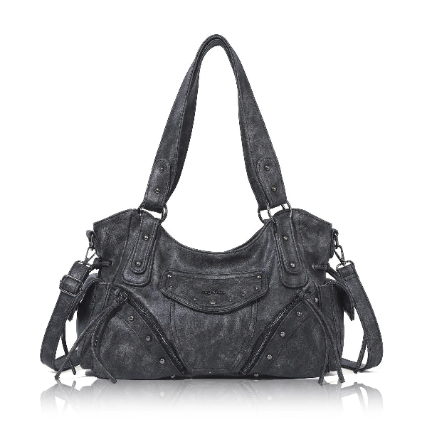 Vintage Textured Vegan Leather Bag – Subtle Luxury