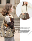 washed Leopard print Daily women Comfort hobo handbag