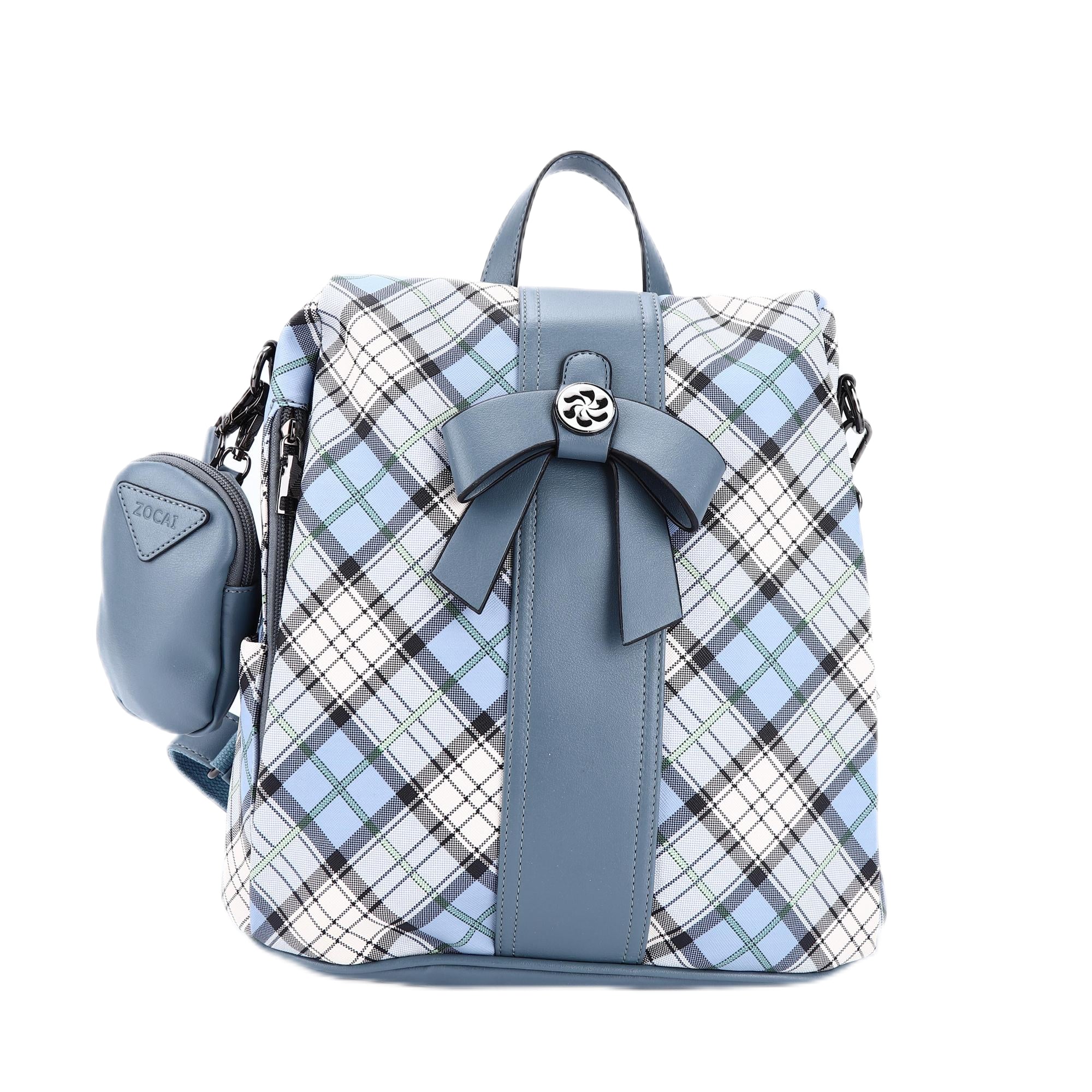 fashion plaid daily lightweight backpack-Angelkiss Bag