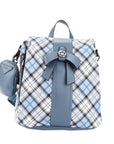 fashion plaid daily lightweight backpack-Angelkiss Bag