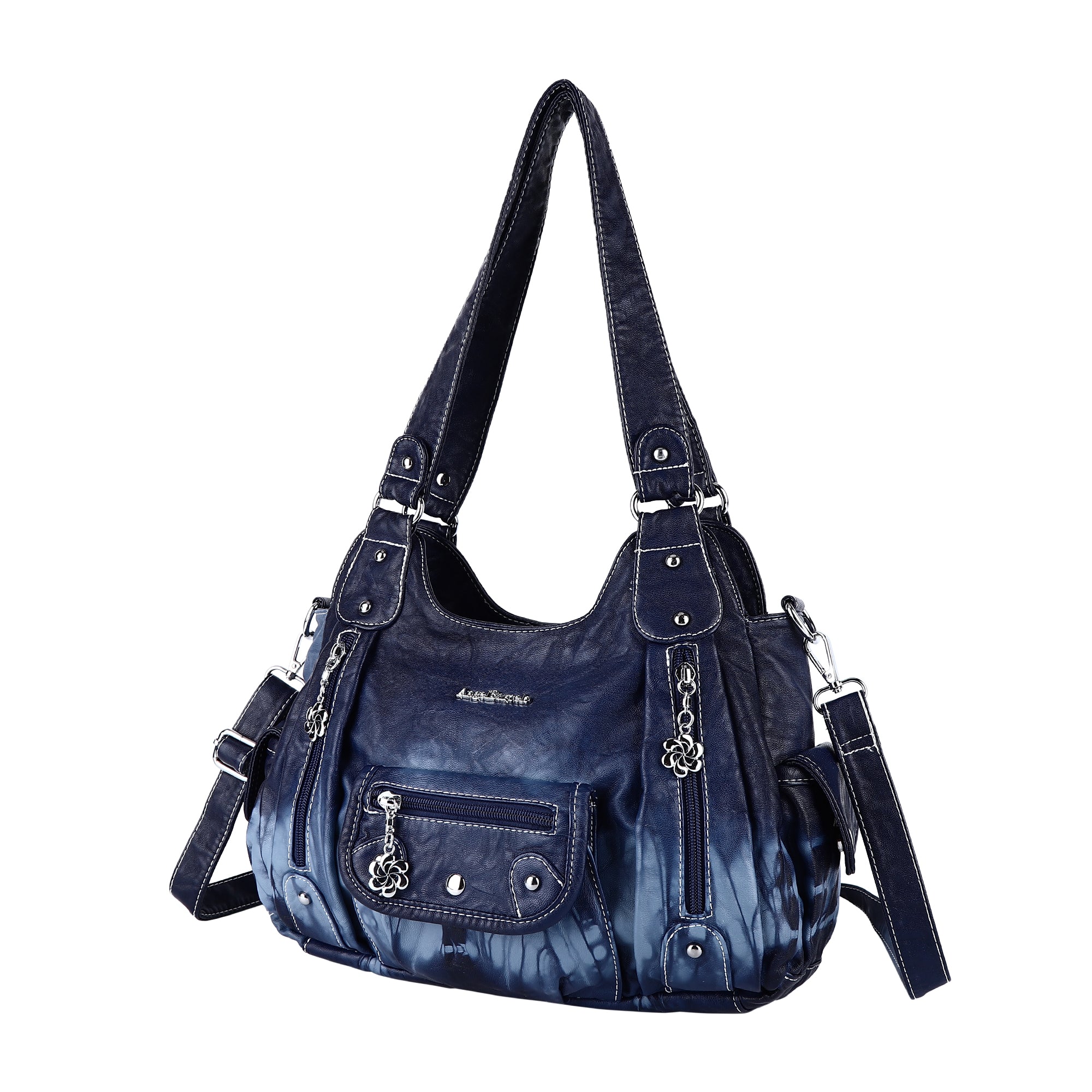 Tie-dye absorbent PU leather shoulder bag for women