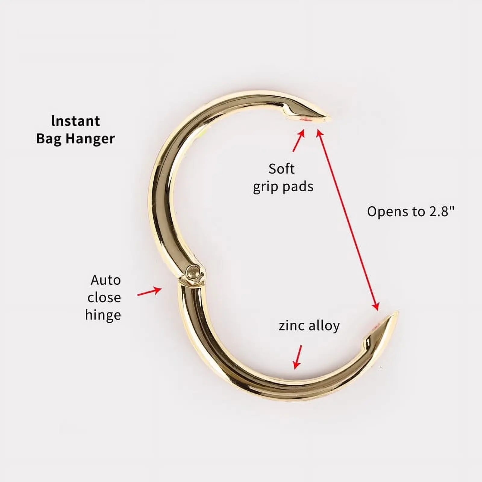 Angelkiss Instant "No-Drop" Metal Bag Hanger (Anti-Slip Design)