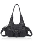 Studded Utility Multi-Pocket Shoulder Bag
