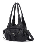 Studded Utility Multi-Pocket Shoulder Bag