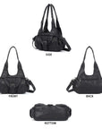 Studded Utility Multi-Pocket Shoulder Bag