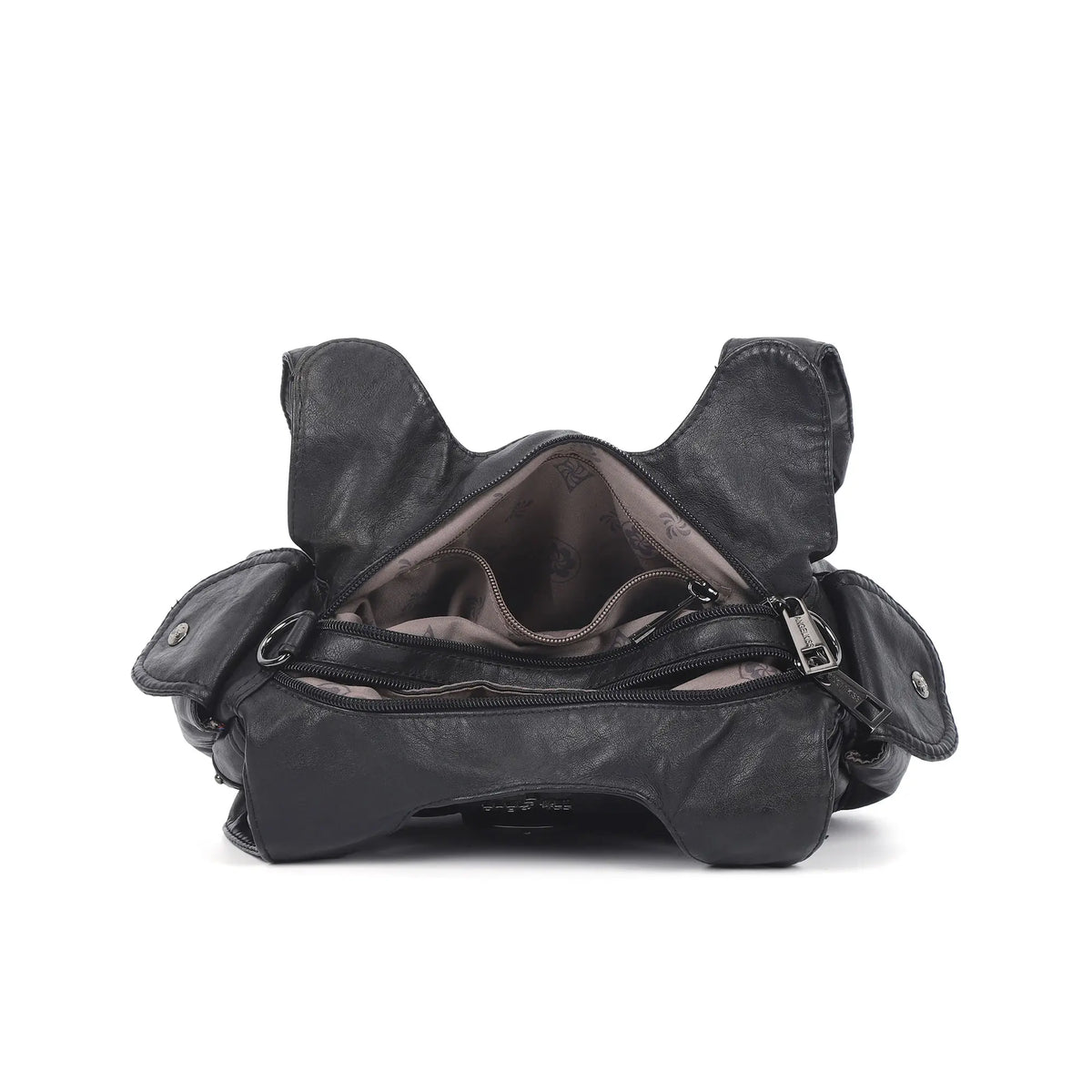 Studded Utility Multi-Pocket Shoulder Bag