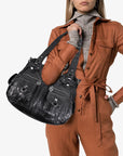 Washed Leather Hobobags Women Shoulder Bags