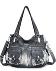 Washed Leather Hobobags Women Shoulder Bags