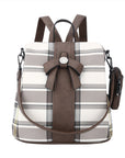 fashion plaid daily lightweight backpack