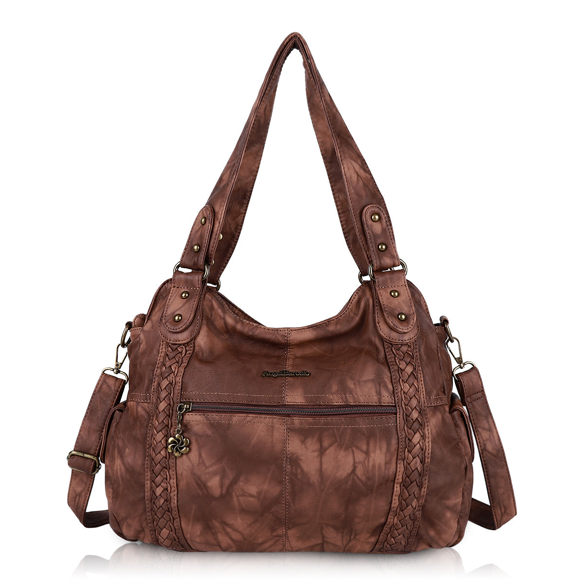 Angelkiss Women's Crossbody Bag - Faux Leather Shoulder Messenger Purse, Multiple Pockets, Adjustable Strap